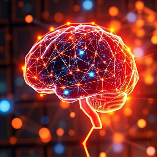 Networked brain symbolizing machine learning process